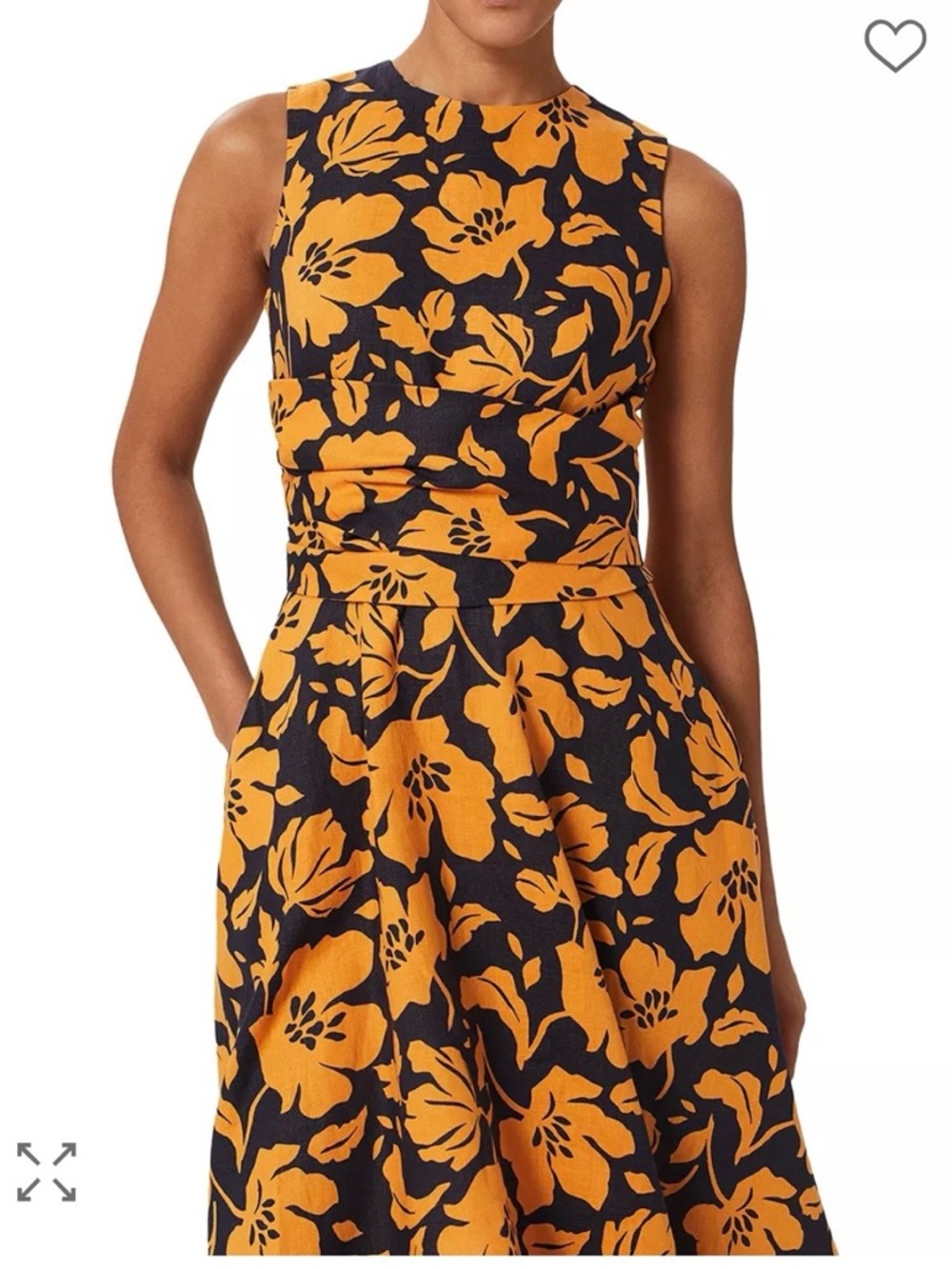 Sleeveless Hobbs size 6 Floral linen midi dress